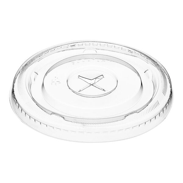 Clear Flat Lid with Straw Slot CL-095 RPET 1000pk