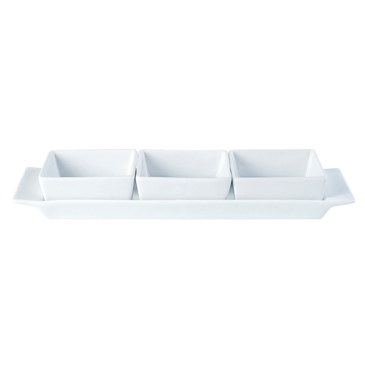 Square Shaped Set of 3 Bowls & Tray 29x9cm/11.5"x3.5" - Pack 6