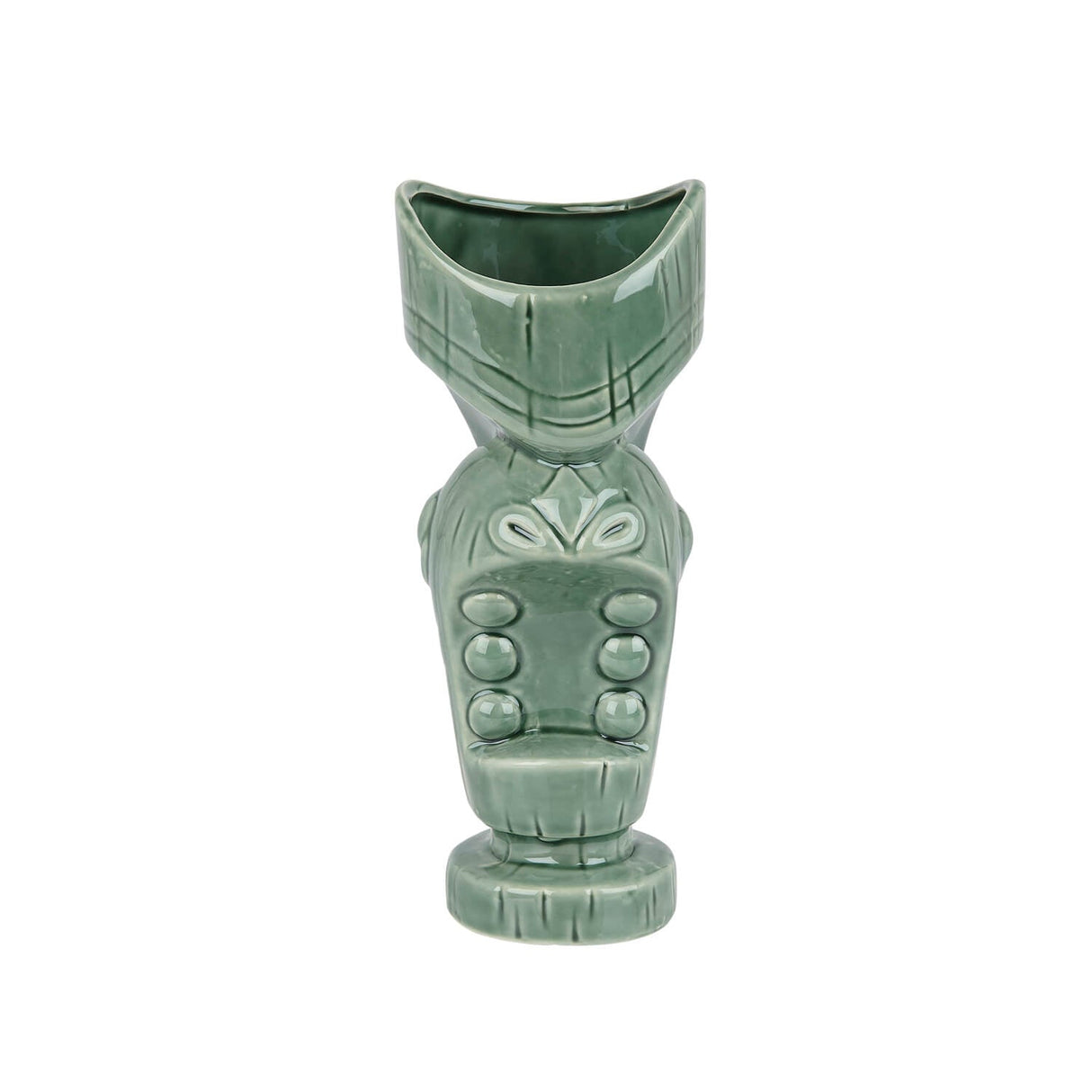 Ceramic Large Mouth Tiki Mug - 650ml - Jungle Green