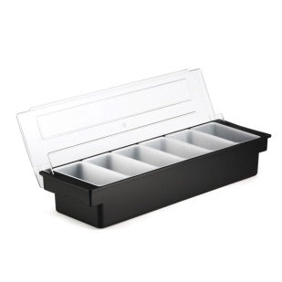 6 Part BLACK Plastic Condiment Holder