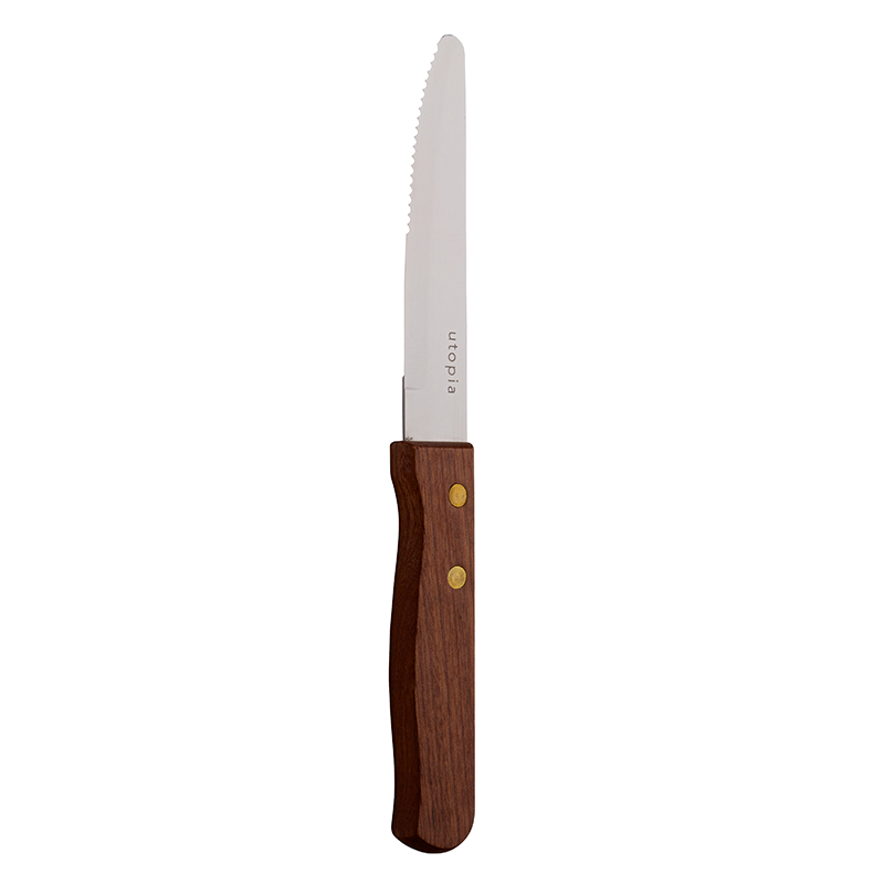 Large Wooden Handle Steak Knife