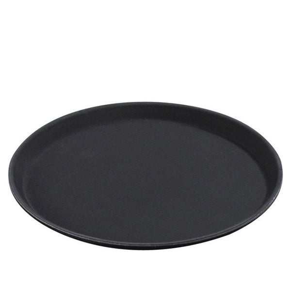 14 Inch Round Black Plastic Non Slip Tray