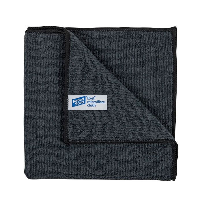 Microfibre Cloths Exel Black 10Pk