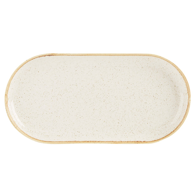 Oatmeal Narrow Oval Plate 30cm