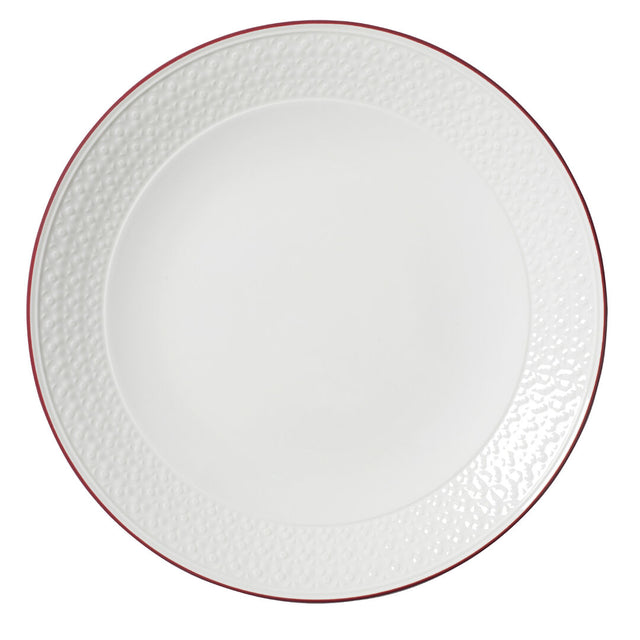 Bead Maroon Band Accent Coupe Plate 28.5cm (11 1/4")