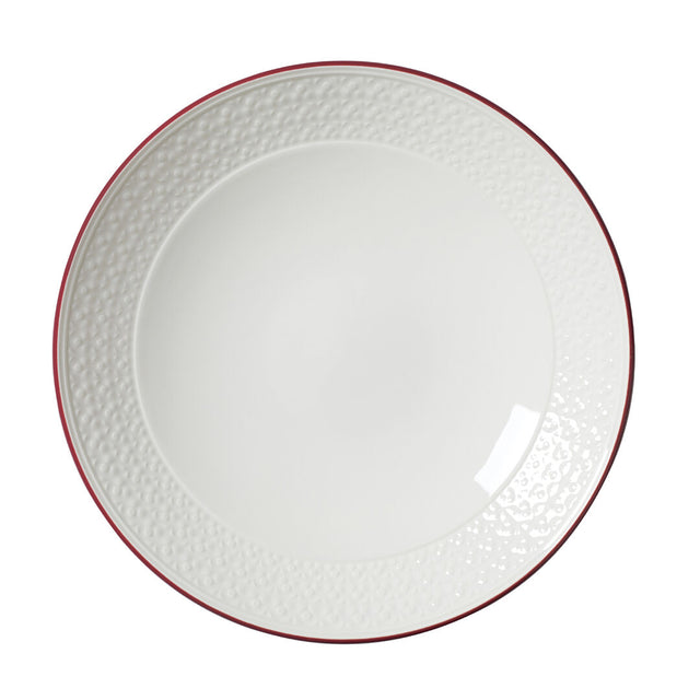 Bead Maroon Band Accent Coupe Bowl 25.25cm 120.25cl (10" 42 3/10oz)