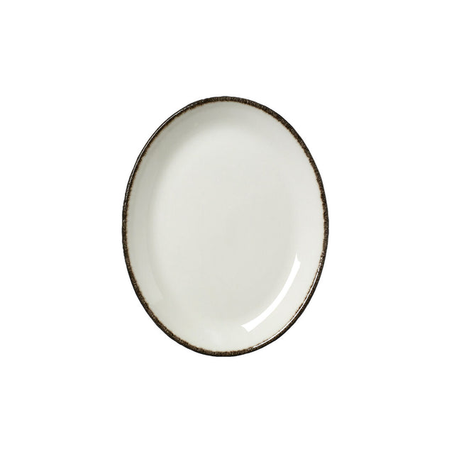 Charcoal Dapple Oval Coupe Plate 20.25cm (8")