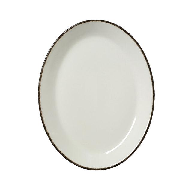 Charcoal Dapple Oval Coupe Plate 28cm (11")