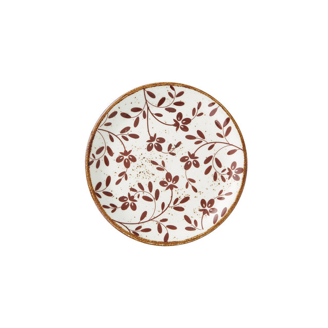 Flora Brown Coupe Plate 15.25cm (6")