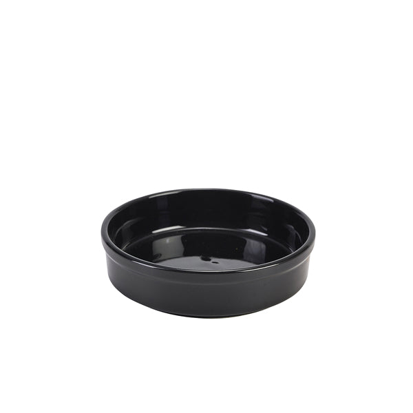 Genware Porcelain Black Round Dish 13cm/ 5"