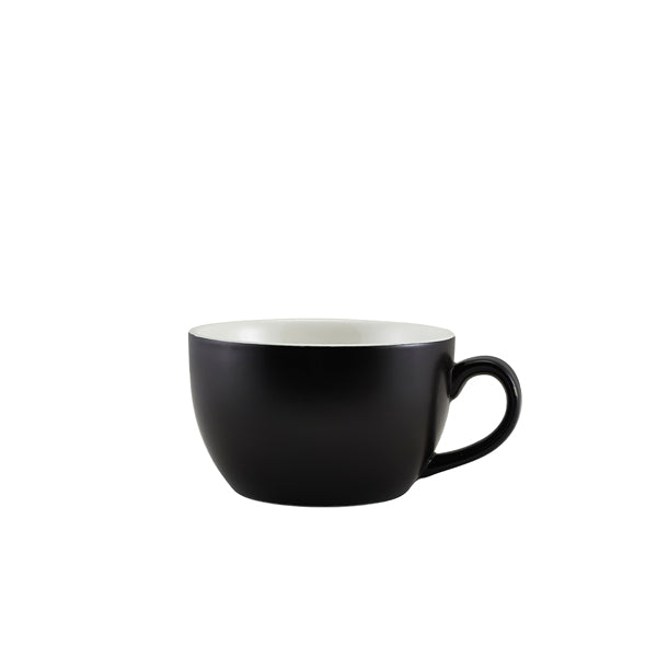 Genware Porcelain Matt Black Bowl Shaped Cup 25cl/ 8.75oz