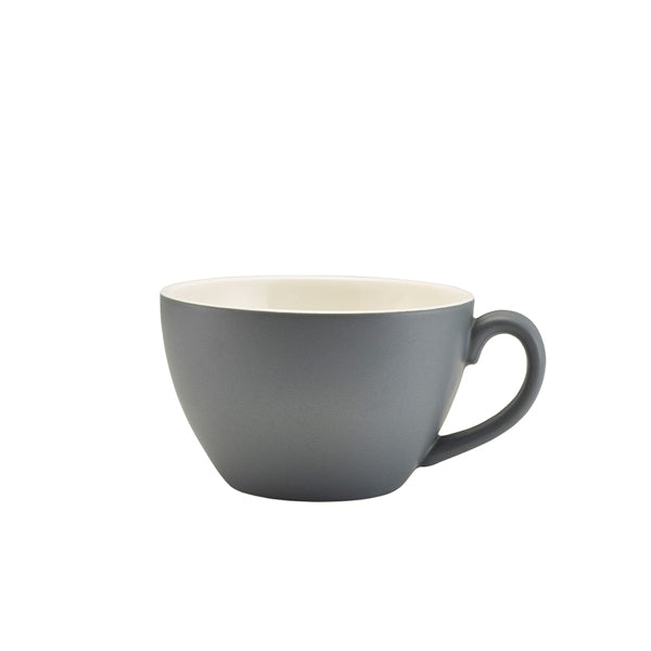 Genware Porcelain Matt Grey Bowl Shaped Cup 34cl/ 12oz