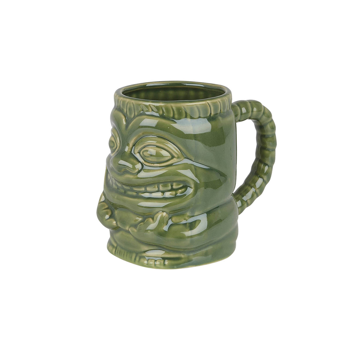 Ceramic Tiki Mug With Handle 425ml - Sea Green