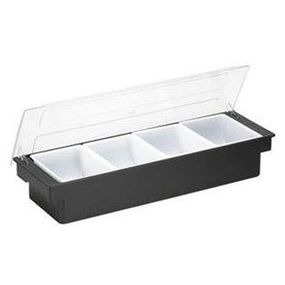 4 Part BLACK Plastic Condiment Holder