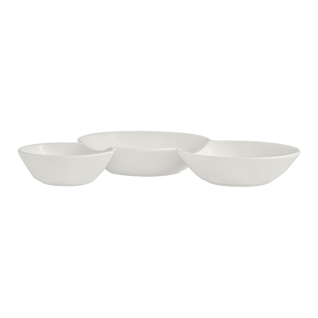 White Album 3 Compartment Gourmet Sauce Dish 18 x 2.5cm 20cl (7 1/8 x 1" 7oz)
