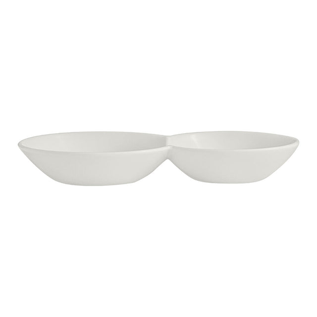 White Album 2 Compartment Gourmet Sauce Dish 18 x 2.5cm 17cl (7 1/8 x 1" 6oz)