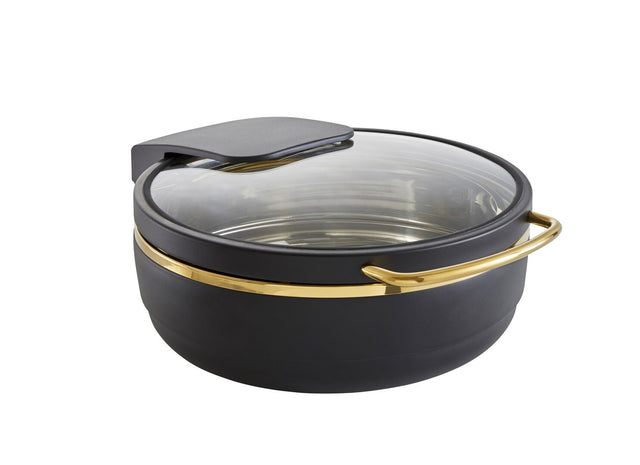 Excellent Black & Gold Round Induction Chafer 39 x 19cm (15 1/3 x 7 1/2")