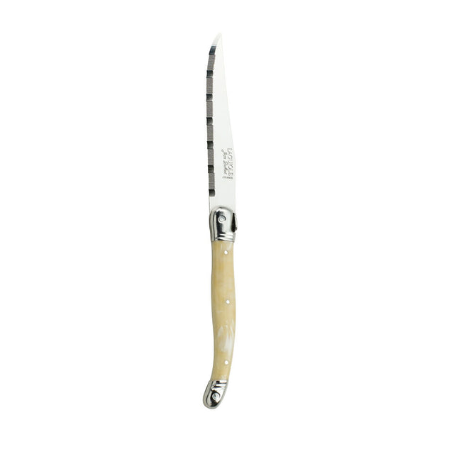 Laguiole Horn Handle Serrated Steak Knife 1.2mm Blade