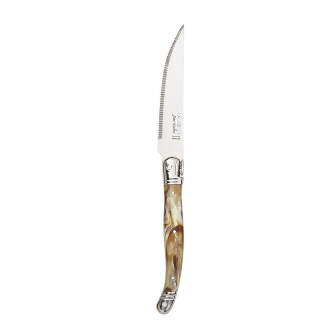 Laguiole Marble Dark Horn Grill Knife 22.5cm (8 6/7")