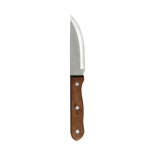 Steak Knife Tapered Serrated Blade Pineapple Wood Handles With Rivets 12cm (4 3/4")