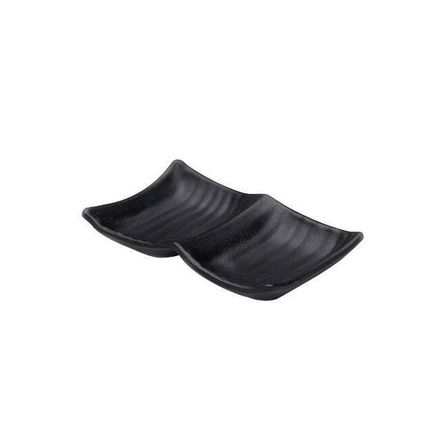 Zen Black 2 Compartment Tray 8.5 x 2.5cm (3 3/8 x 1") 8