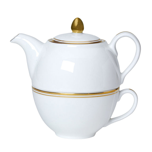 Burnished Gold Coupe Tea For One Set