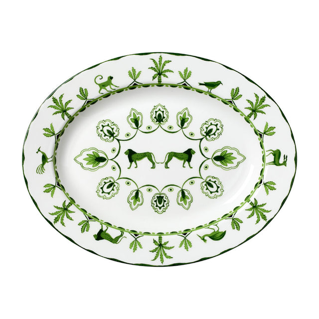 Sultan's Garden Green Misc Oval Tray 36.5 x 27.5cm (14 1/2 x 11")