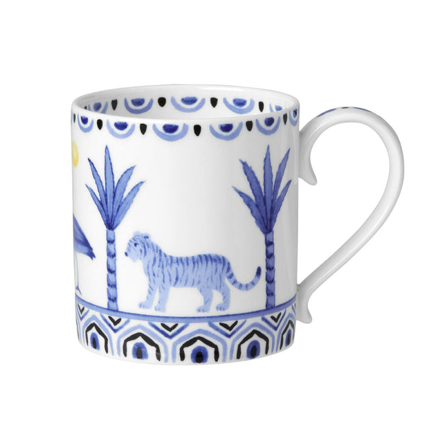 Sultan's Garden Blue Coupe Mug 9cm 35cl (3 1/2" 12 1/3oz)