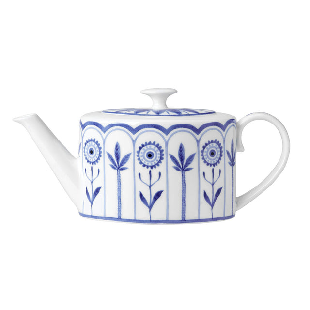 Sultan's Garden Blue Coupe 2 Cup Oval Teapot 10cm 55cl (4" 19 1/3oz)