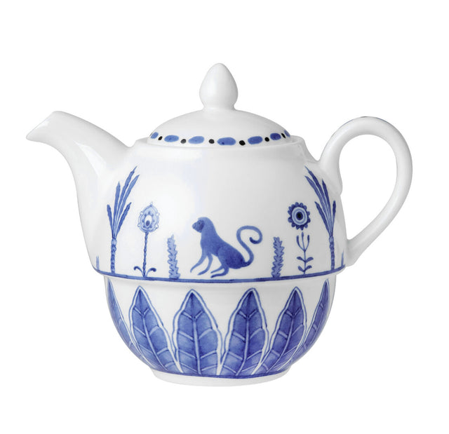 Sultan's Garden Blue Coupe Tea For One Teapot 12.4cm 46cl (5" 16 8/9oz)