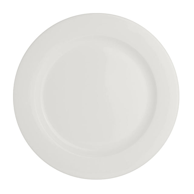 Monaco White Flat Rim Plate 23cm (9")