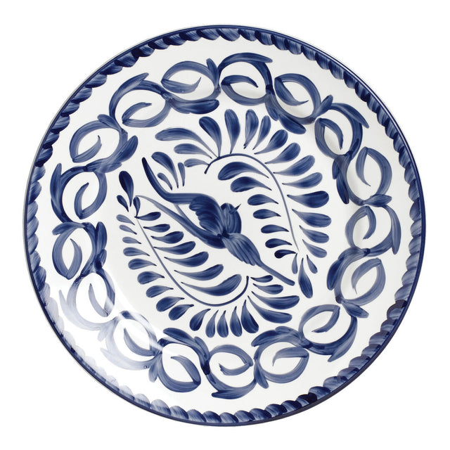 Puebla Blue Rolled Edge Plate 23cm (9")