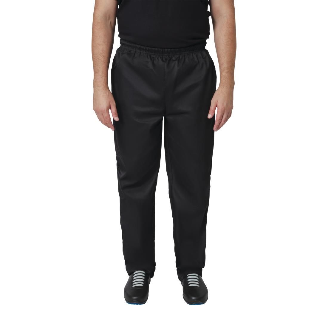 Vegas Chefs Trousers Black Polycotton - Size M