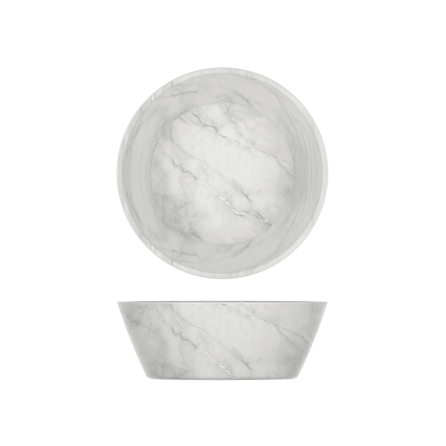 White Marble Agra Melamine Bowl 20.5 x 7.5cm