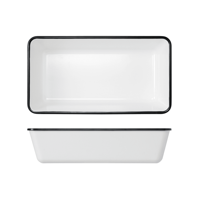 Black/White Melamine Athens GN1/3 Deep Dish 32.5 x 17.6 x 8cm