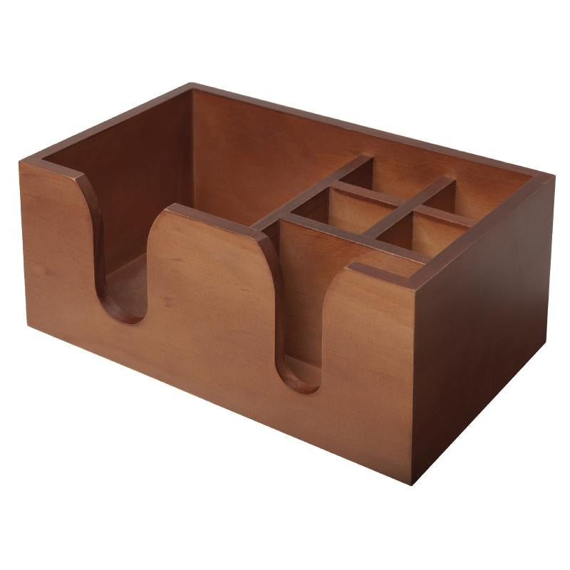 Wooden Bar Caddy - Walnut Effect