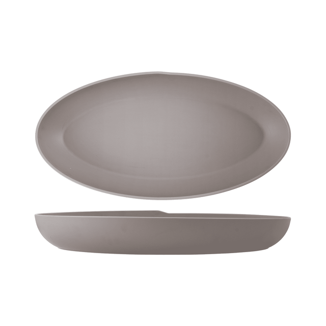 Sand Brown Copenhagen Oval Melamine Deep Dish 55 x 27.5 x 7.5cm