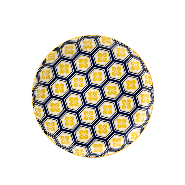 Cadiz Blue and Yellow Plate 8" 6 Pack