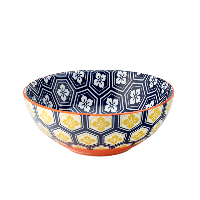 Cadiz Blue  and Orange Bowl 6.3" 6 Pack