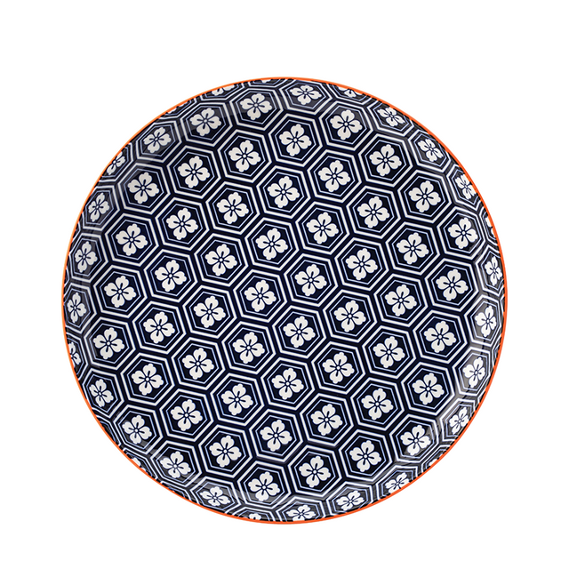 Cadiz Blue and Orange Plate 10.5" 6 Pack