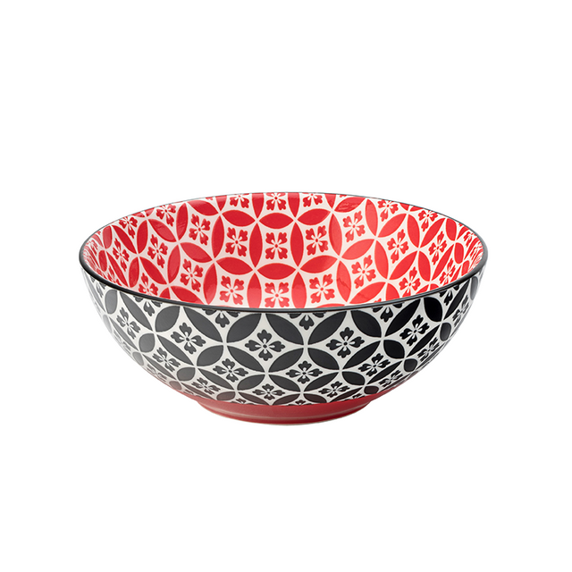 Cadiz Red and Black Bowl 6.3" 6 Pack