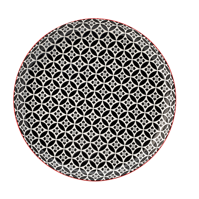 Cadiz Red and Black Plate 10.5" 6 Pack