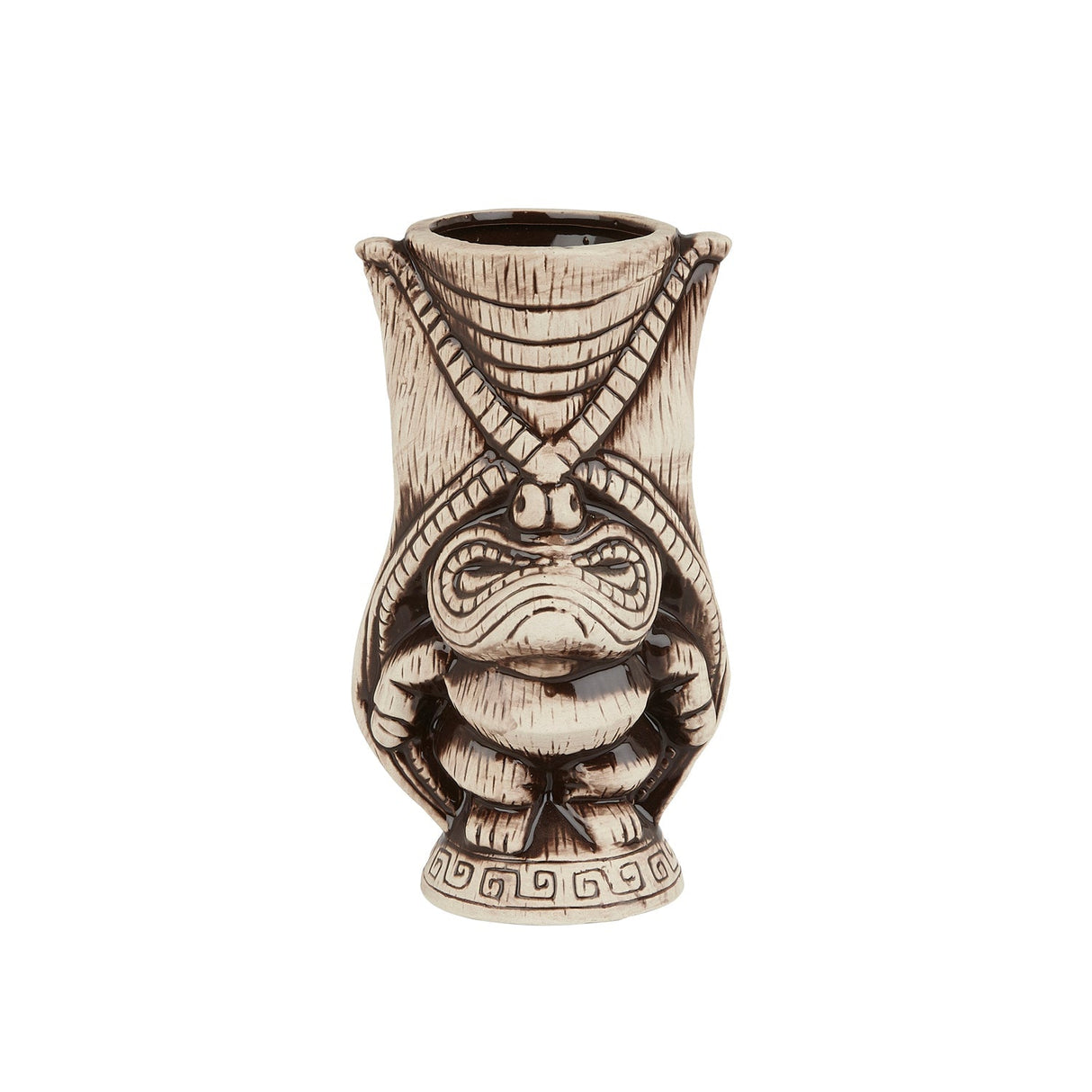 Ceramic Kane Tiki Mug 400ml - Light & Coffee Brown