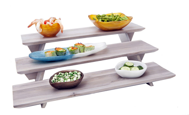 Fusion Grey Wash Teak 3 Piece Riser Set 58.4cm (23")
