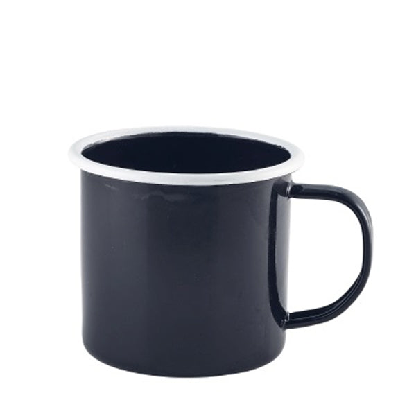 Enamel Mug Black with White Rim 36cl/12.5oz