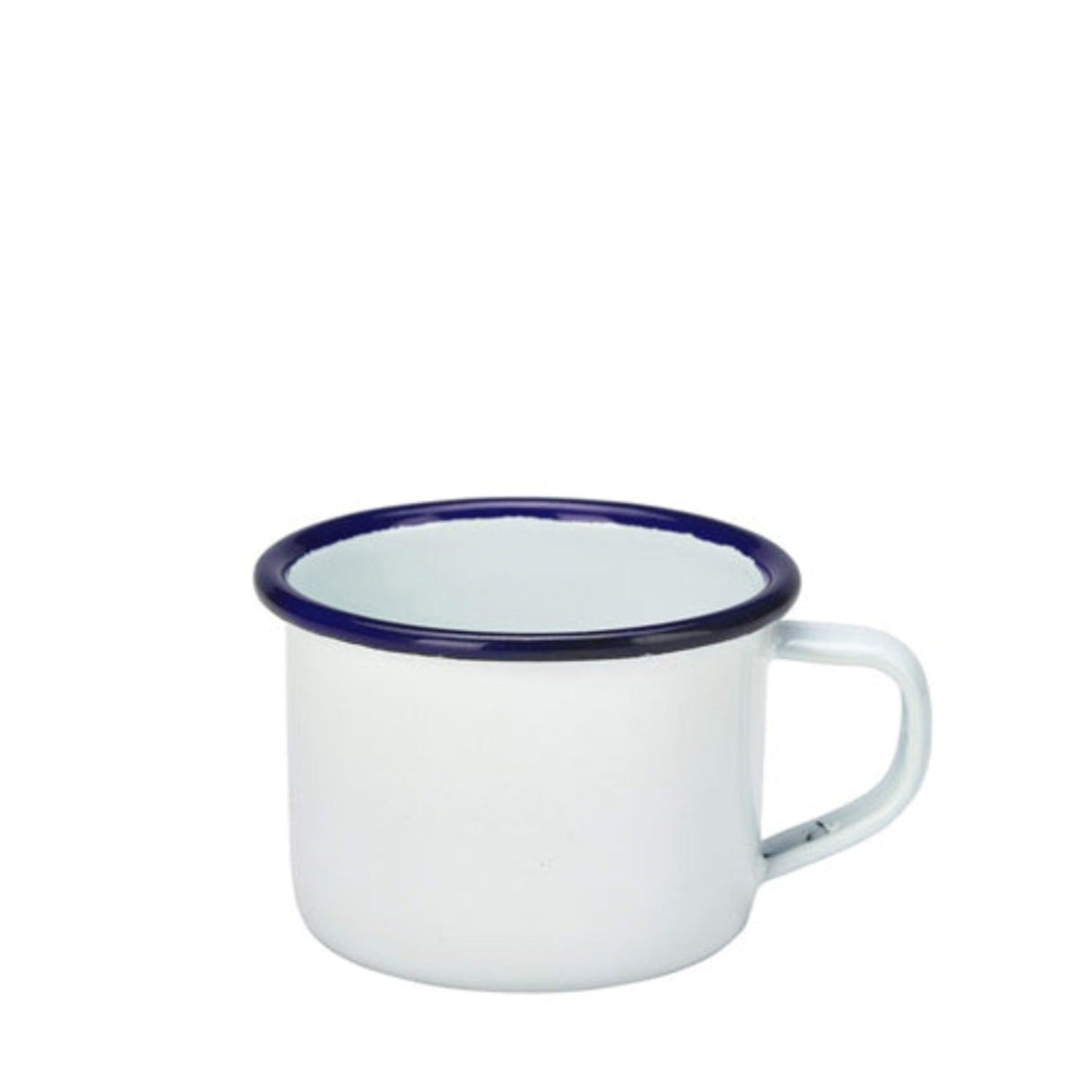 Enamel Mug White With Blue Rim 12cl/4.2oz- Pack 1