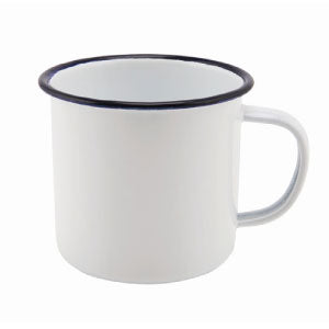 Enamel Mug White with Blue Rim 56.8cl/20oz
