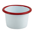 Enamel Ramekin White with Red Rim 7cm Dia 90ml