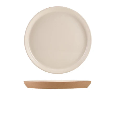GenWare Kava White Stoneware Ribbed Plate 25cm