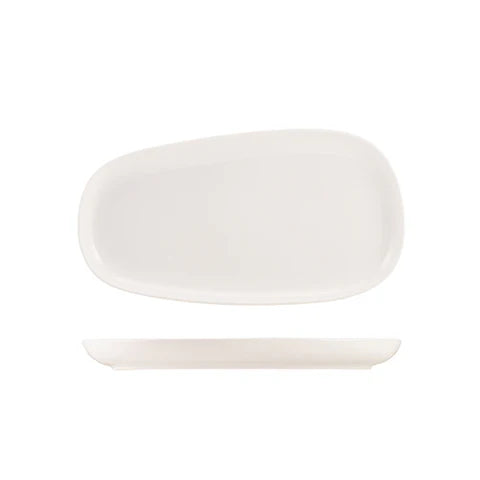 Genware Porcelain Organic Rectangular Plate 34cm/ 13" - Pack 6